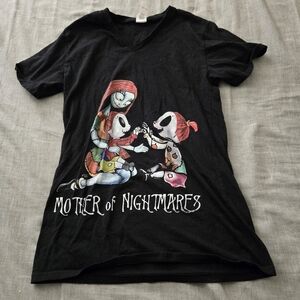 Sally Mother Of Nightmares With 2 Girls T-Shirt For Women Size Small Black Vneck